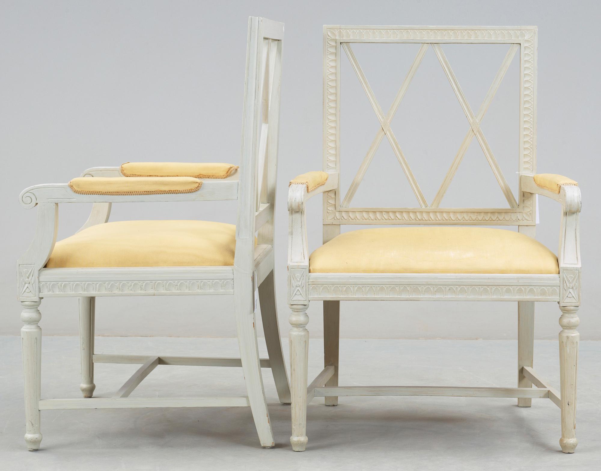 KARMSTOLAR, ett par, 1800-tal.