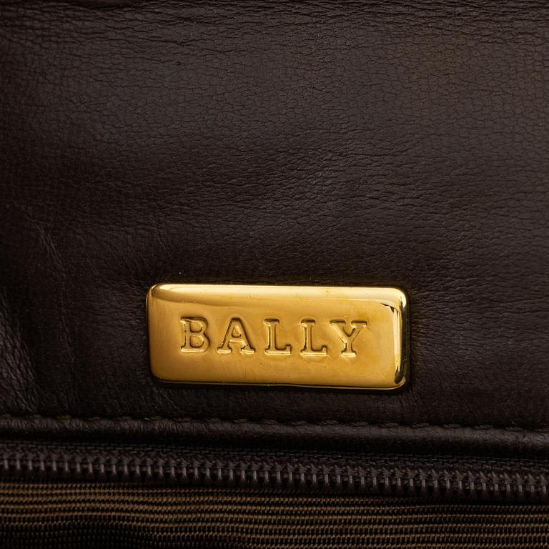 Bally, a brown leather bag.