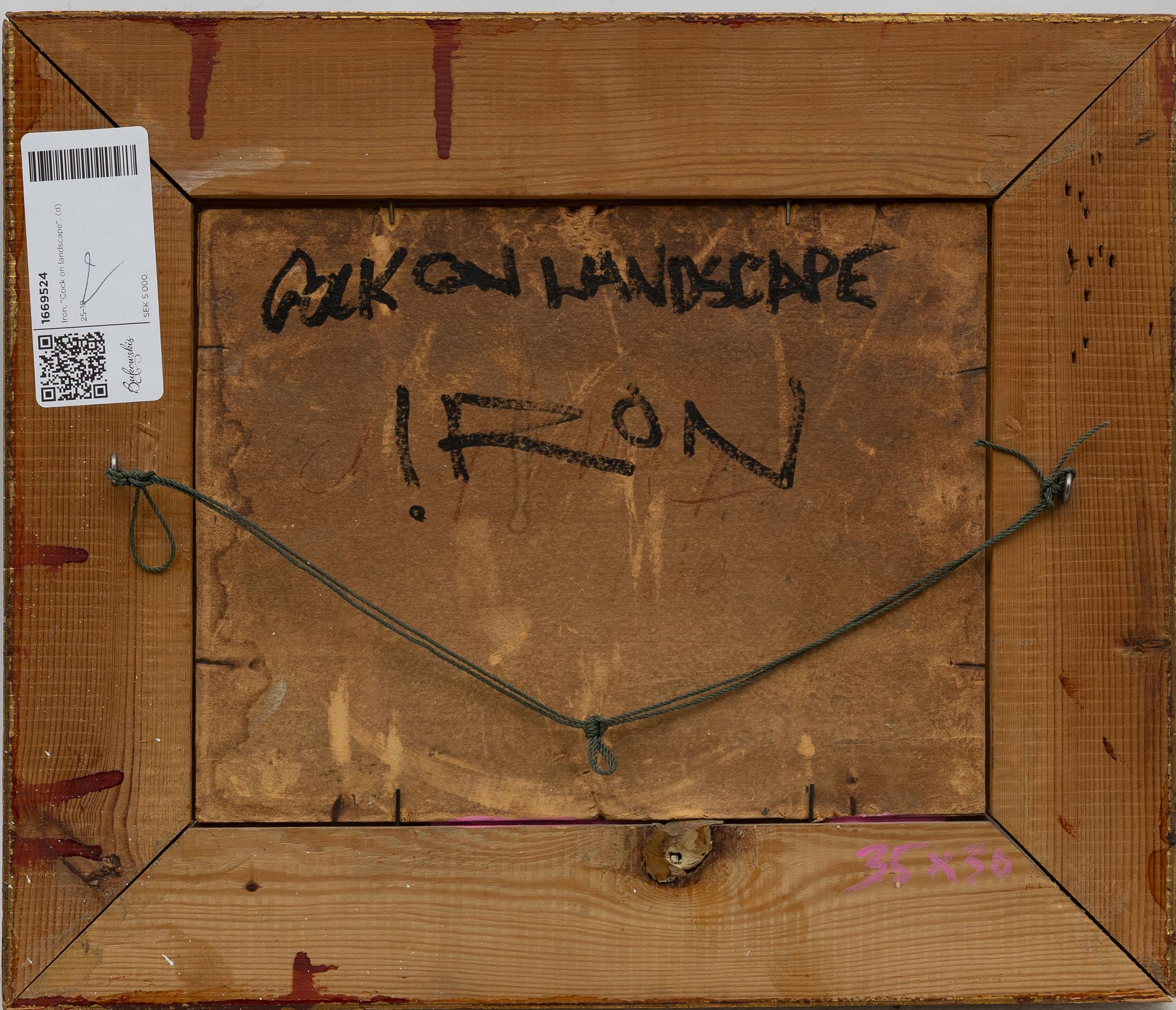 Iron, "Cock on landscape".