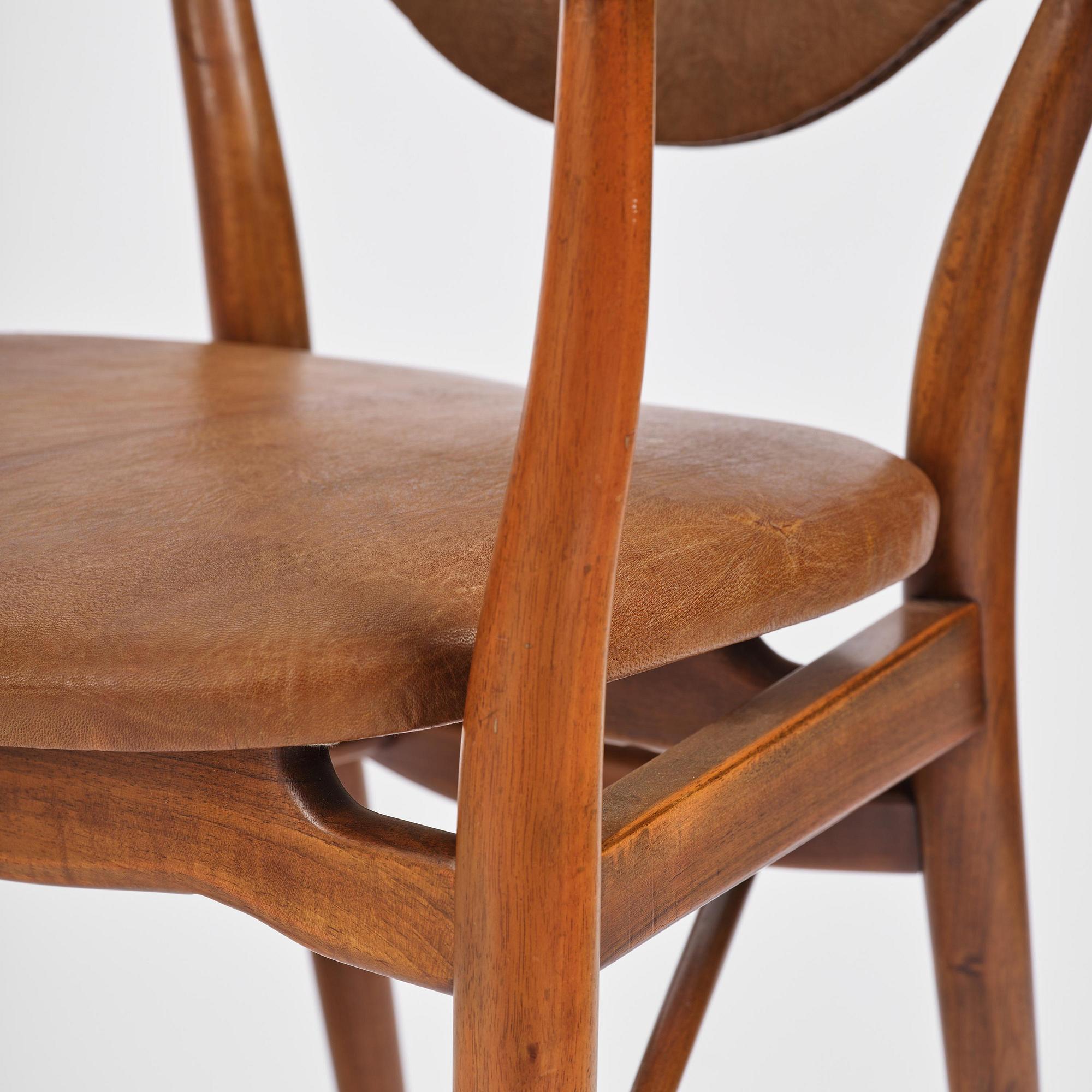 Finn Juhl, a set of four chairs and a pair of armchairs, model "Bo-63" and "Bo-72", Bovirke, Denmark, 1950s-60s.