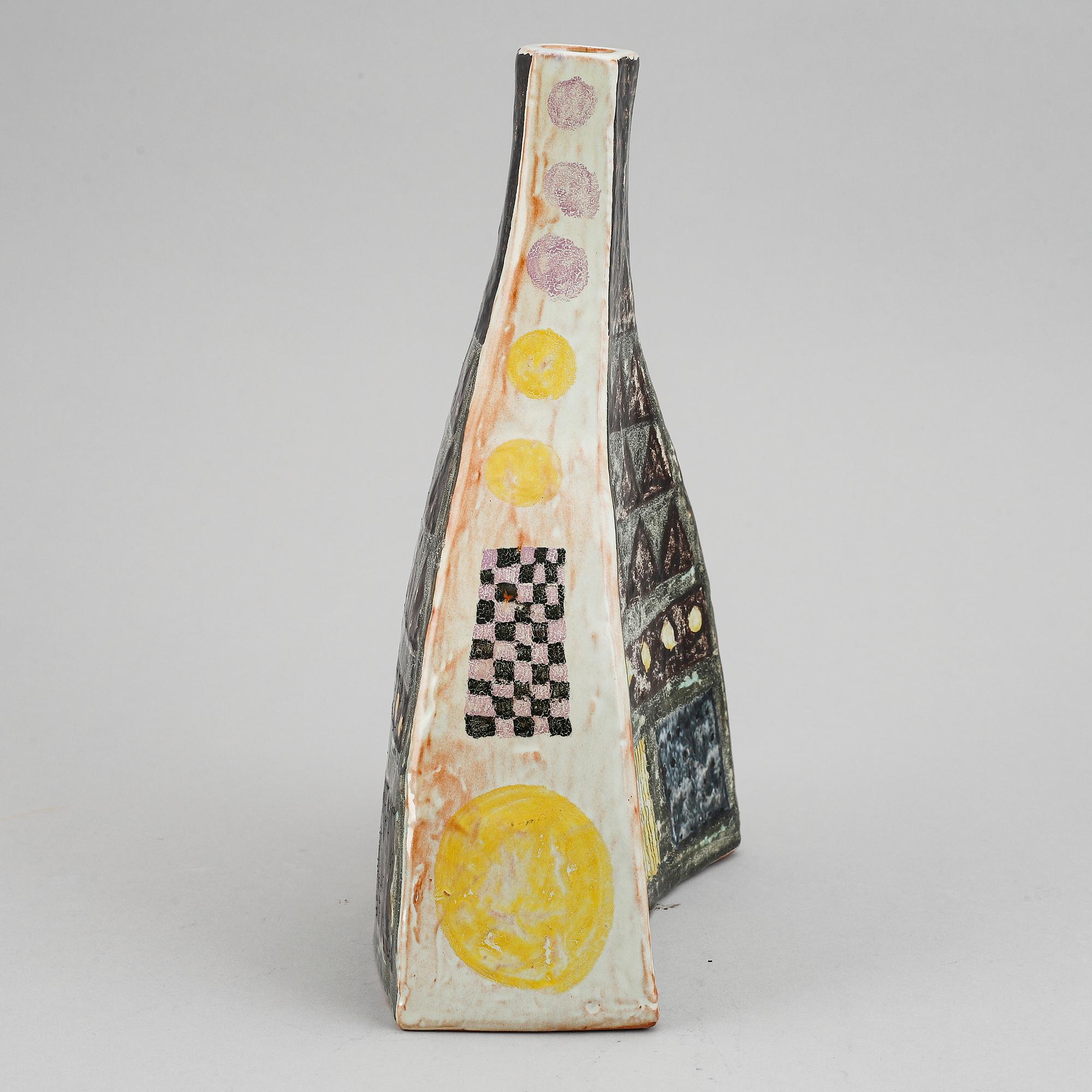 Carl-Harry Stålhane, a faience vase, Rörstrand, Sweden 1950's.