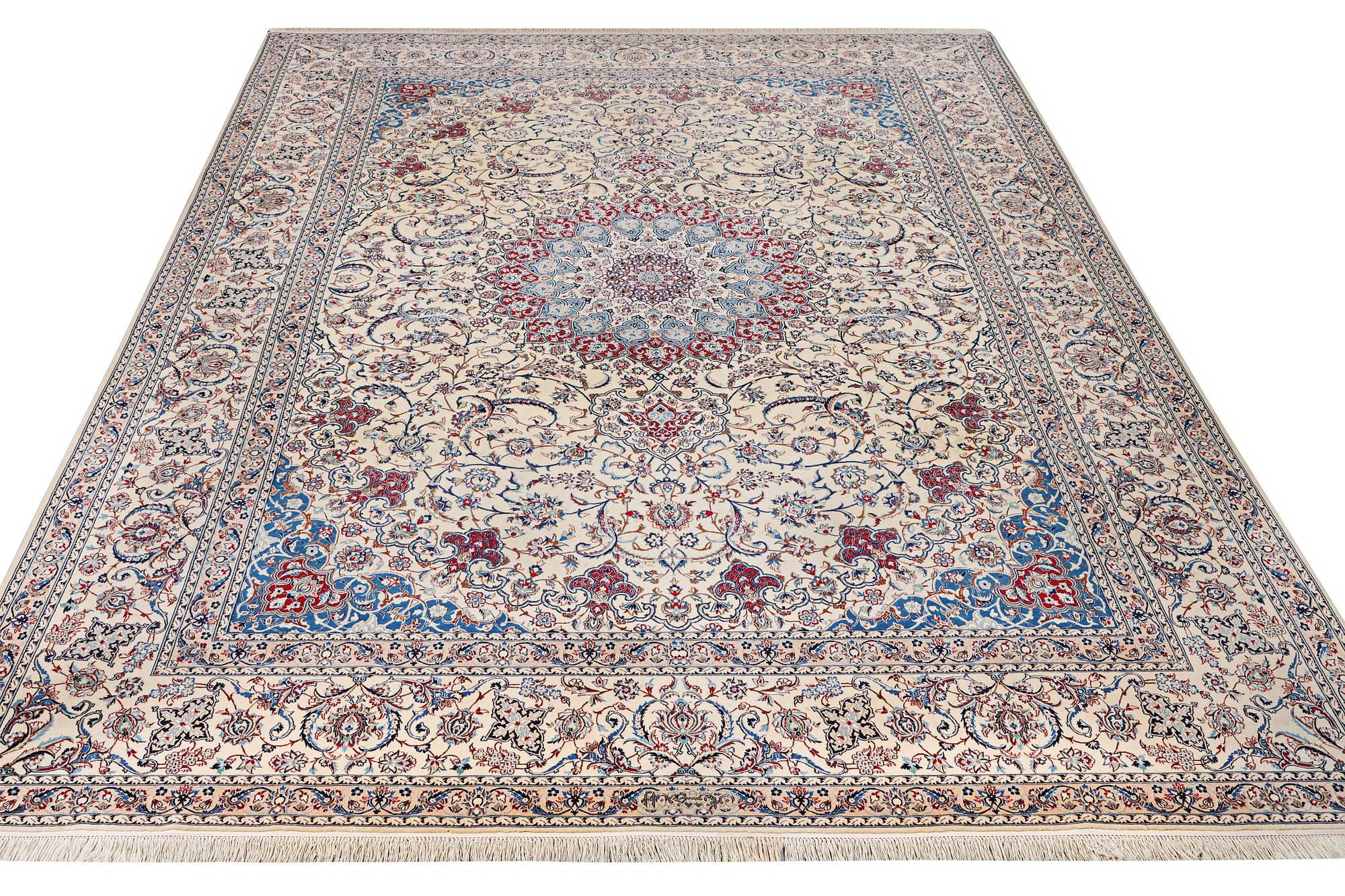 Matta, Nain, part silk, 6 laa, ca. 363 x 249 cm.