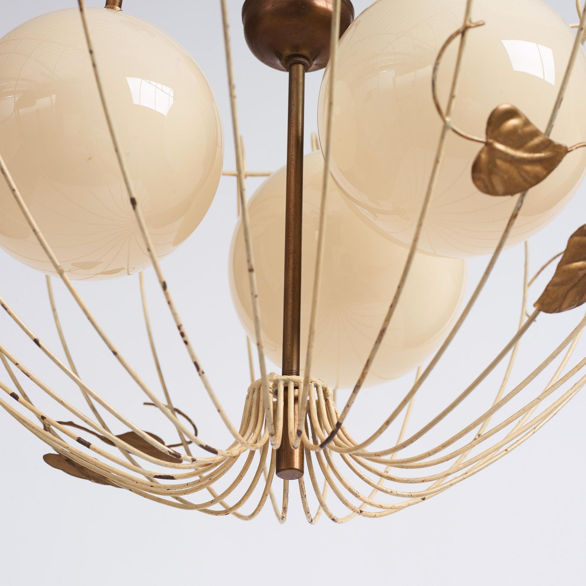 A pair of Swedish Modern ceiling lamps, 1940s.