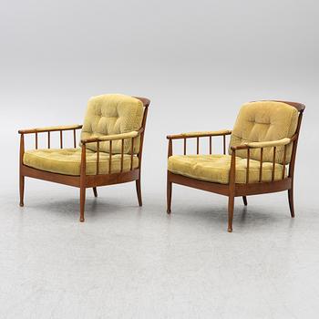 Kerstin Hörlin-Holmquist, A pair of "Skrindan" armchairs, OPE-Möbler, mid-20th century.