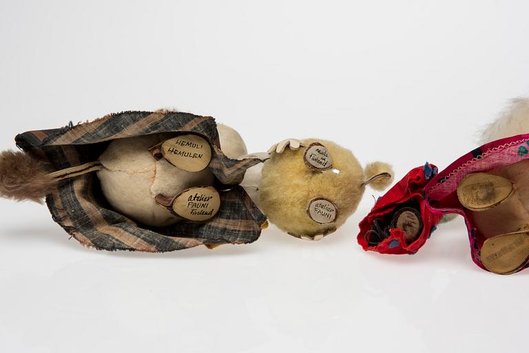 PARTI MUMINFIGURER, 4 st, Atelier Fauni, 1950-60-tal.