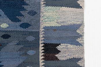 Barbro Nilsson, a carpet, "Nejlikan blå", flat weave, ca 275 x 218 cm, signed AB MMF BN.