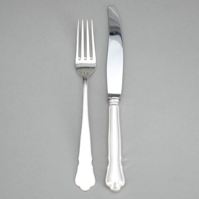 MATBESTICK, 23 delar, silver, GAB, Stockholm 1952.