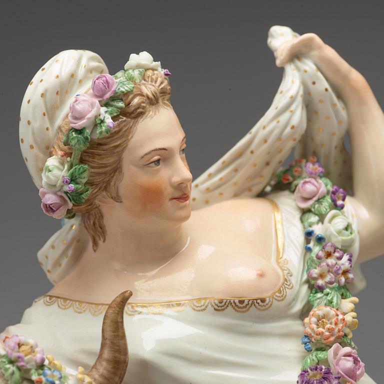 A Royal Copenhagen allegorical porcelain figure representing 'Europe and the Bull'. Denmark, 1920.