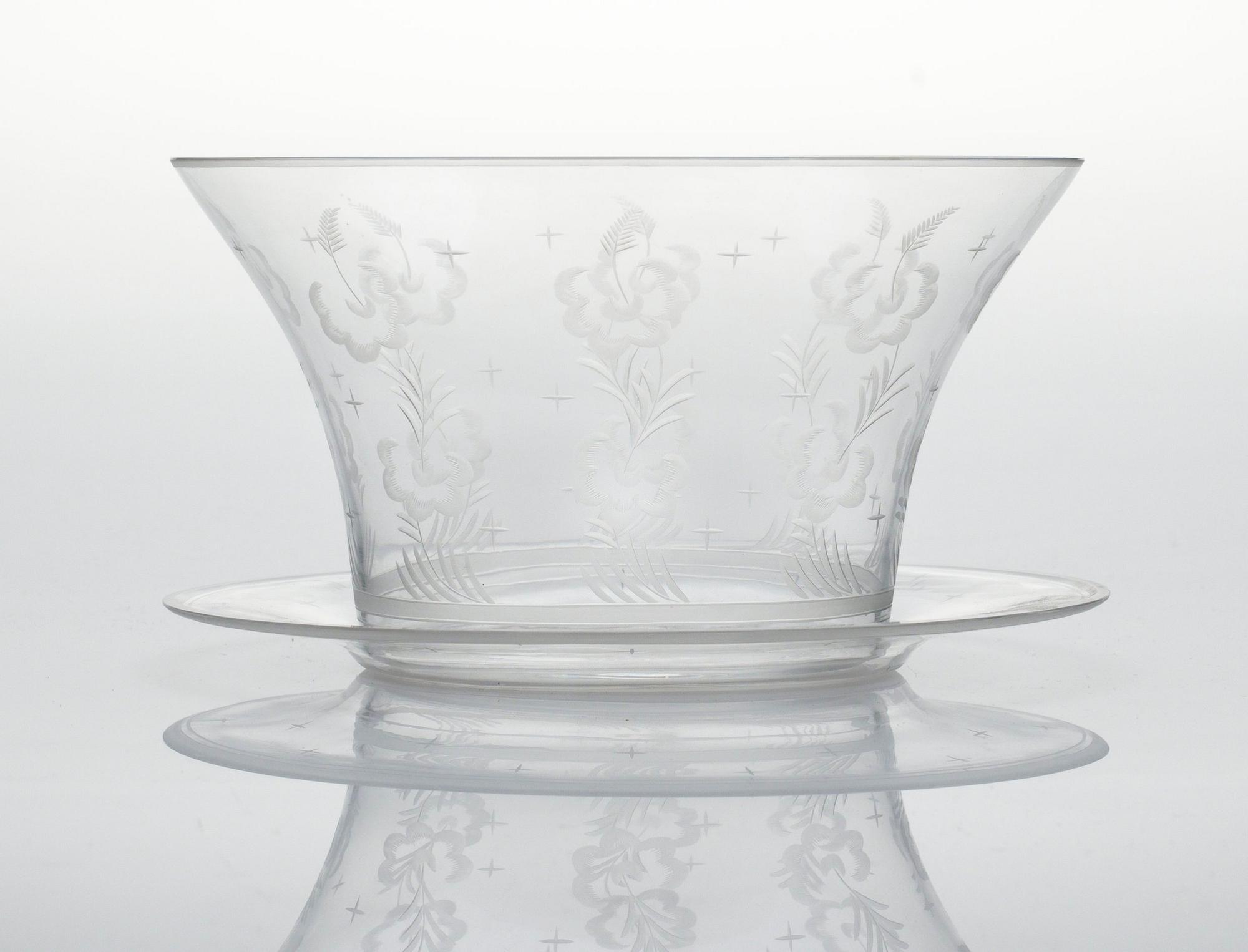 SKÅL PÅ FAT, glas. Edward Hald, Orrefors.