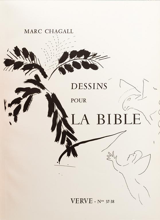A MARC CHAGALL "Dessins pour la bible" with 24 colour lithographes, Paris 1960.