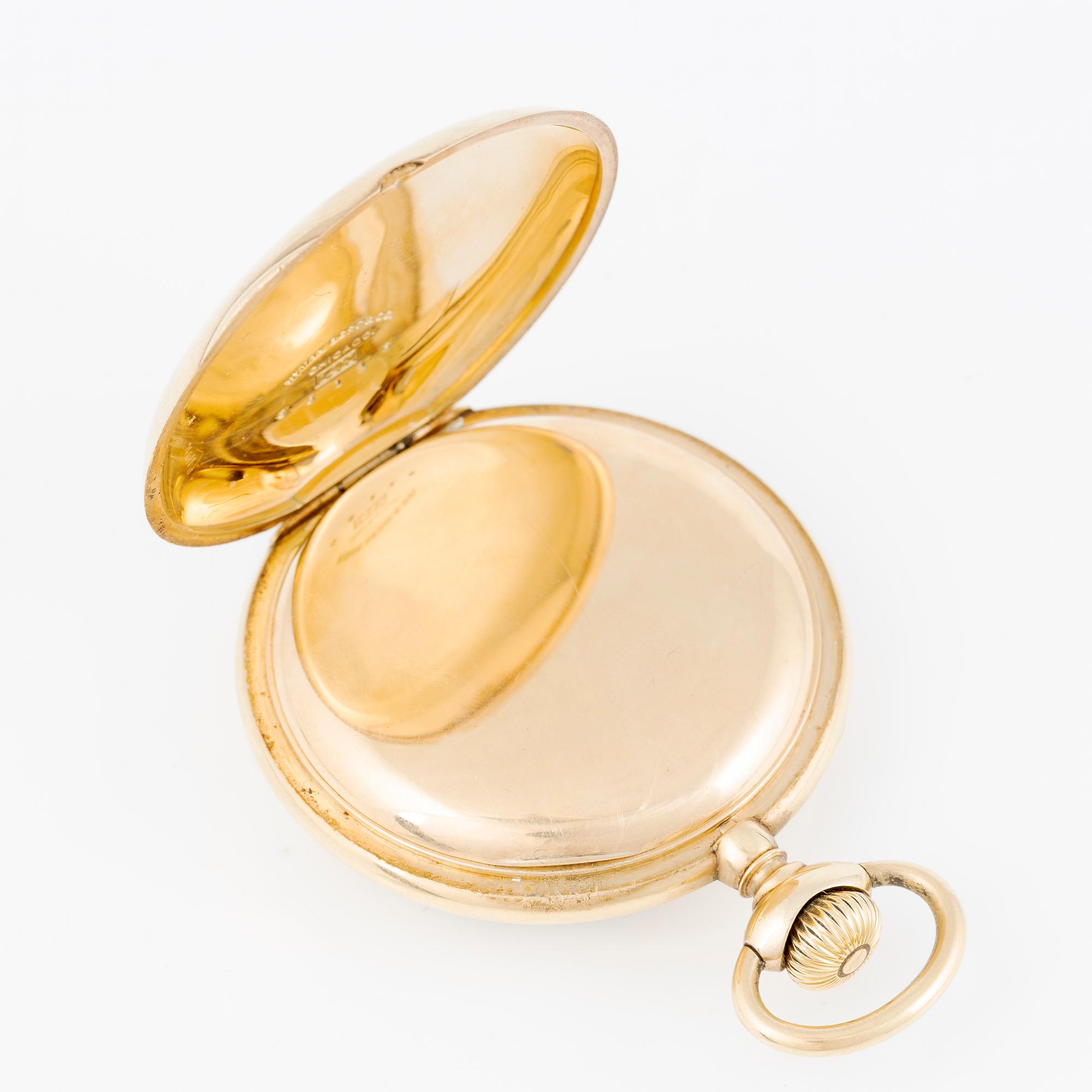 Fickur, 14K guld, Hyman Berg & Co, Chicago, 51,5 mm.