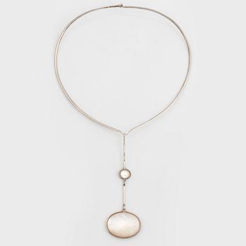Vivianna Torun Bülow-Hübe, a silver and mother of pearl necklace, executed in her own workshop probably 1980's.