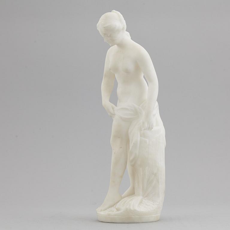 ÉTIENNE MAURICE FALCONET, after. An Italian alabaster sculpture, unclear signature.