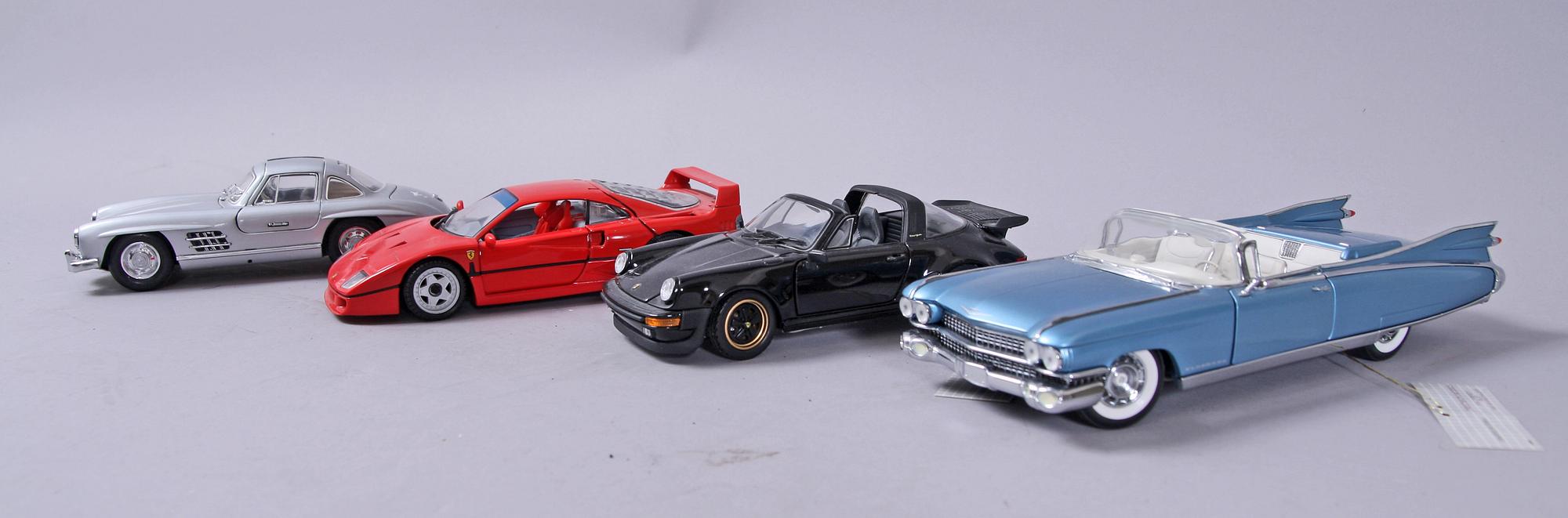 MODELLBILAR, 12+3, Franklin Mint mm, 2 vägghyllor samt dokumentation medföljer.