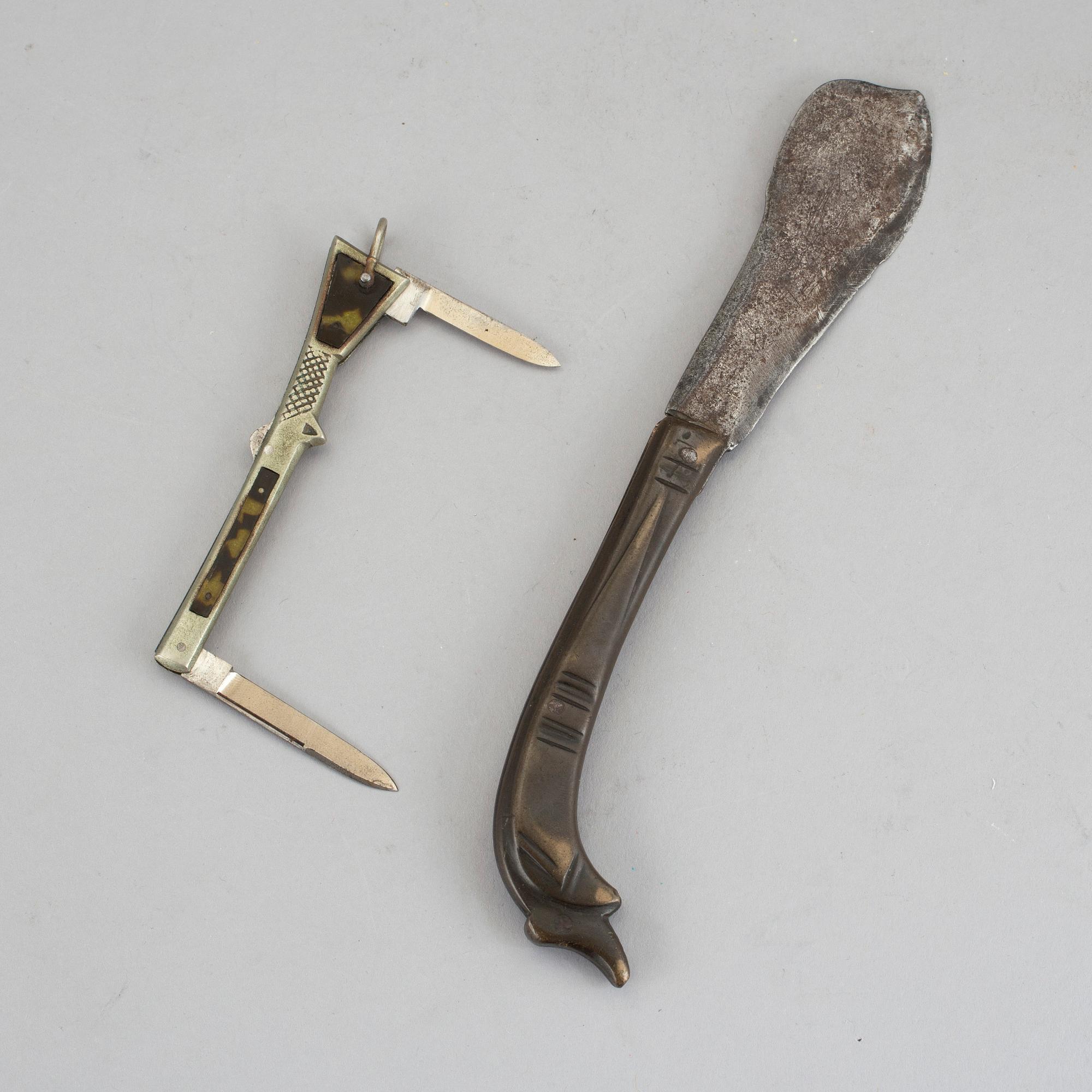 FÄLLKNIVAR, 2 st, 18-1900-tal.