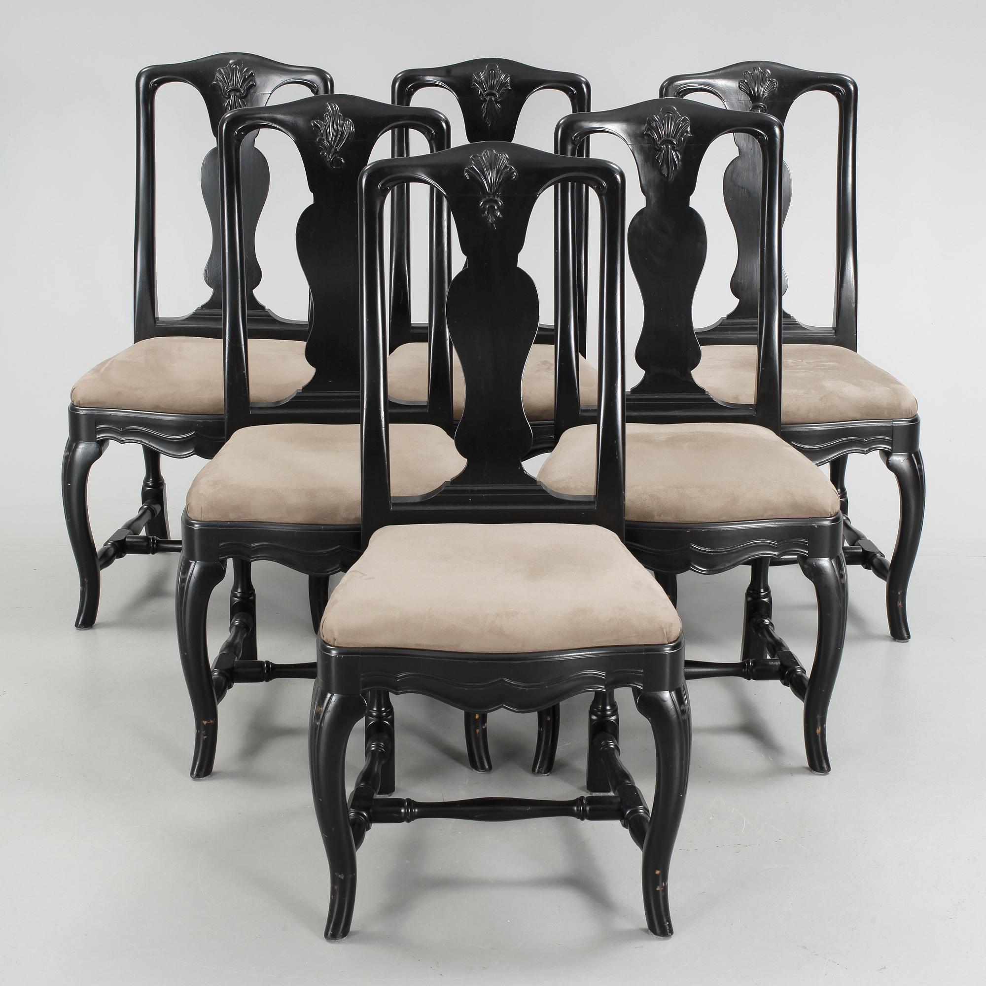 STOLAR, 6 st, senbarockstil, 1900-talets första hälft.