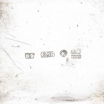 SALTKAR, 4 st, silver, Ryssland, 1825/1837/1839, en med otydliga stämplar. Vikt ca 184 g.