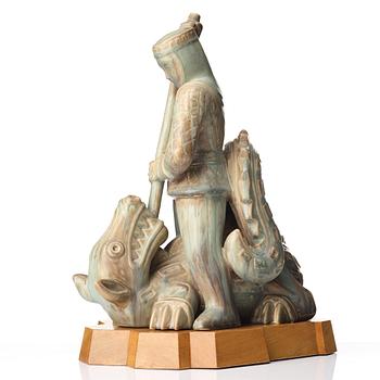 Gunnar Nylund, a unique stoneware sculpture, Rörstrand, Sweden.
