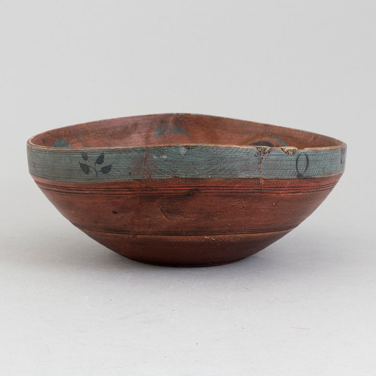 SKÅL, allmoge, trä, märkt ONS och daterad 1820.