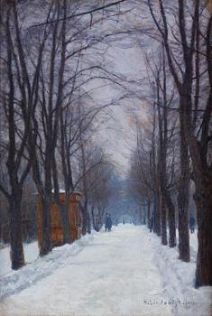 613. Herman Lindqvist, Winters day in Humlegården.