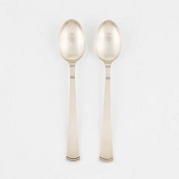 Jacob Ängman, a set of twelve 'Rosenholm' silver coffee spoons, jubilee edition, GAB, 1982.