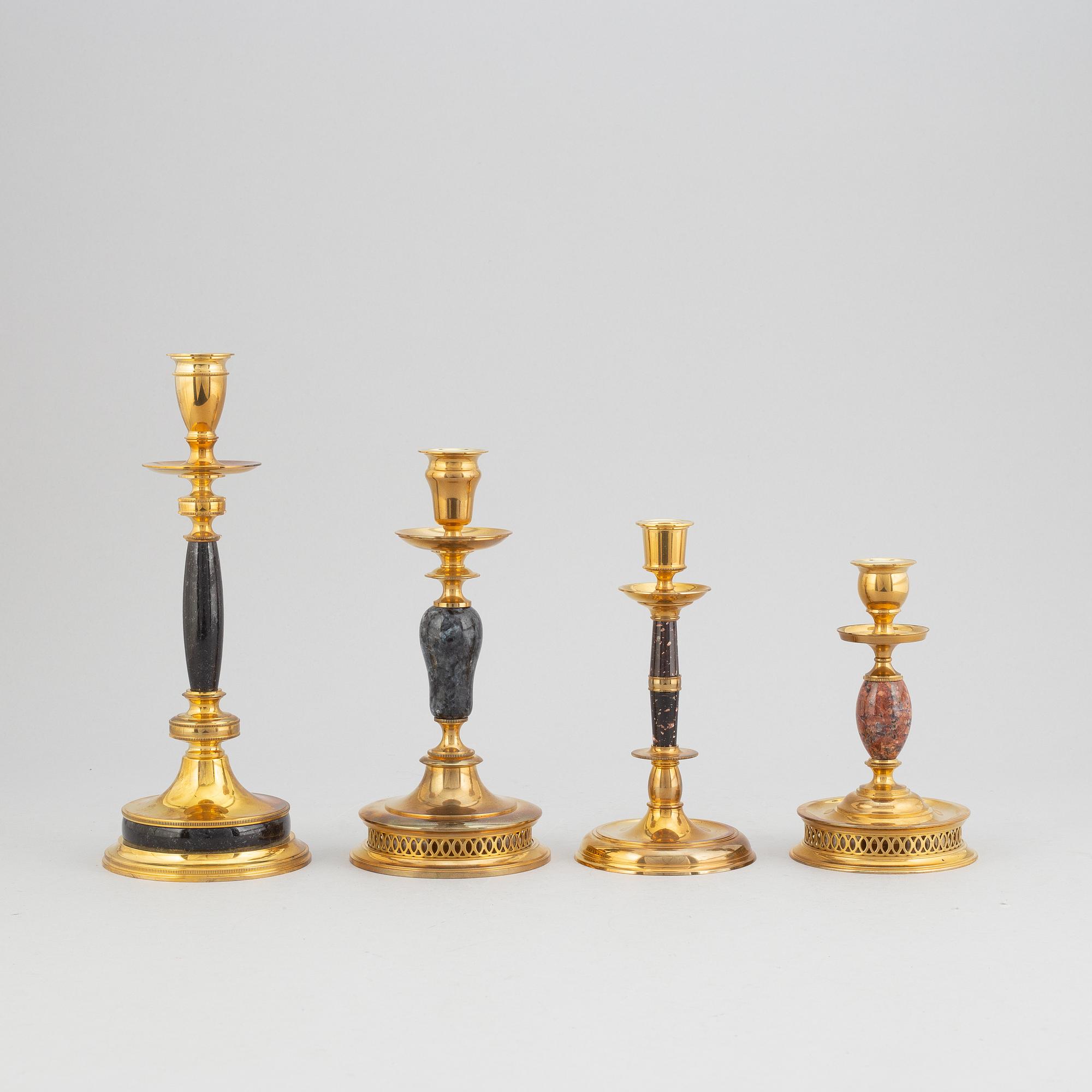 Carl Hjalmar Norrström, efter. Ljusstakar, 4 st, i låda, Skultuna , samtliga numrerade 224/300, 1997.