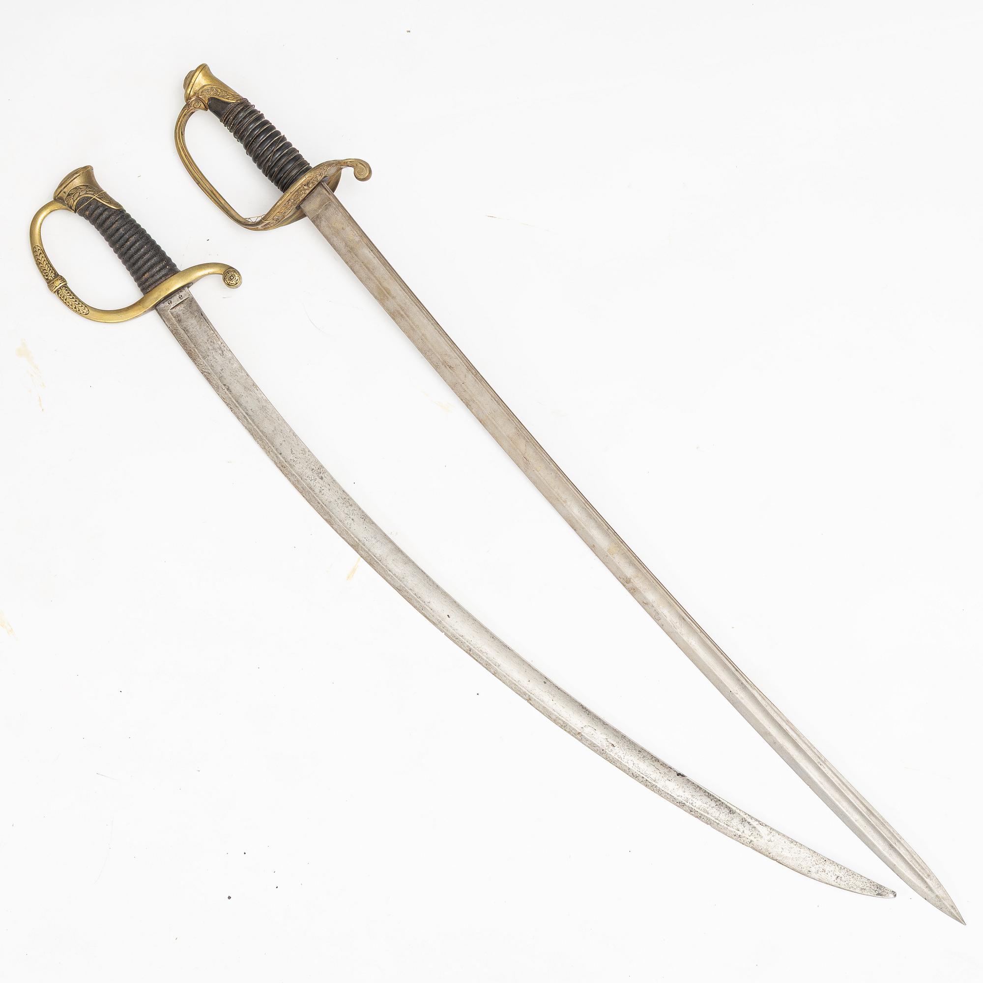 Two French sabres,  early 19th century.