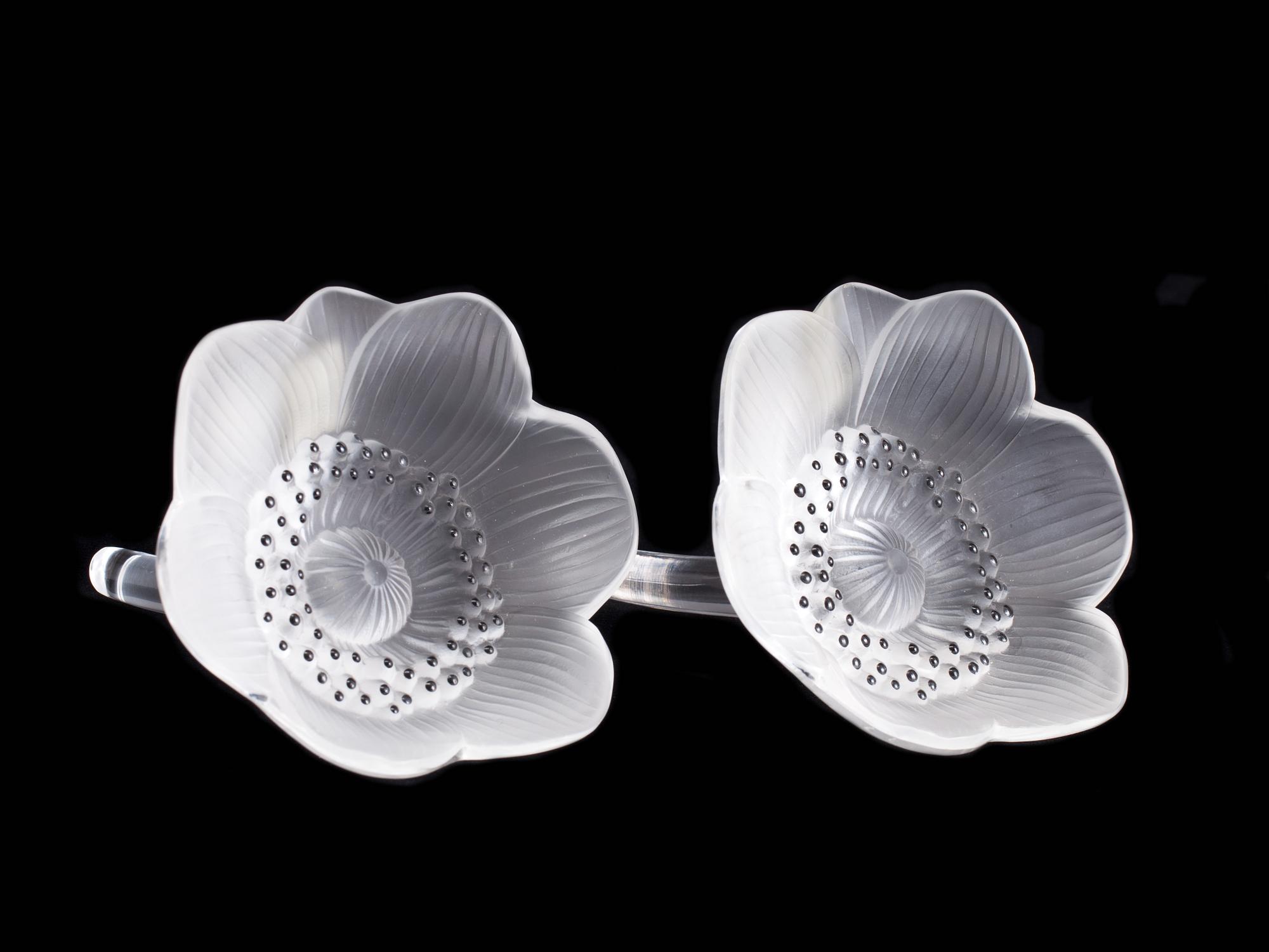 FIGURINER, ett par. Glas, Lalique.