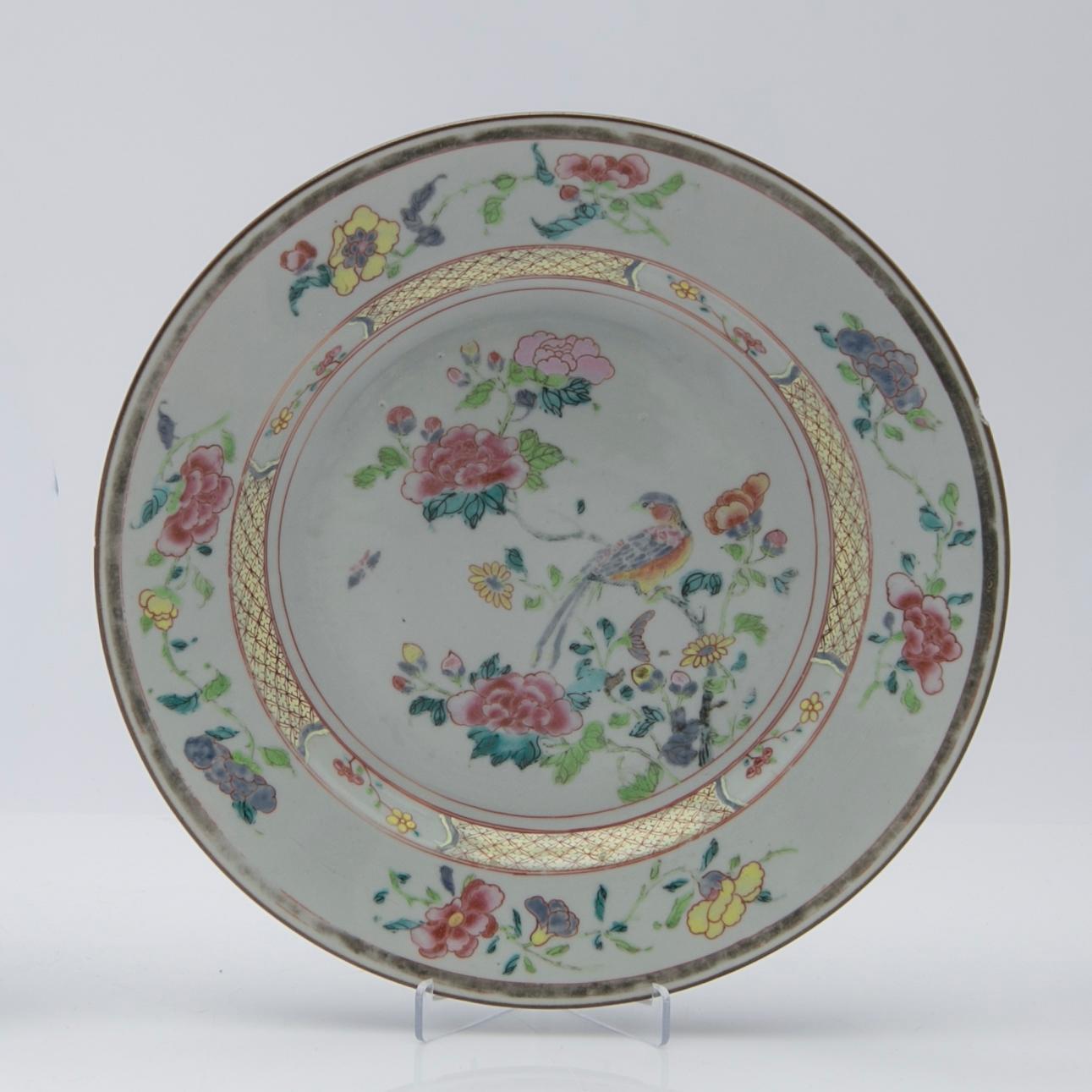 Tallrikar, 4 st, Kina, Qianlong (1736-95).