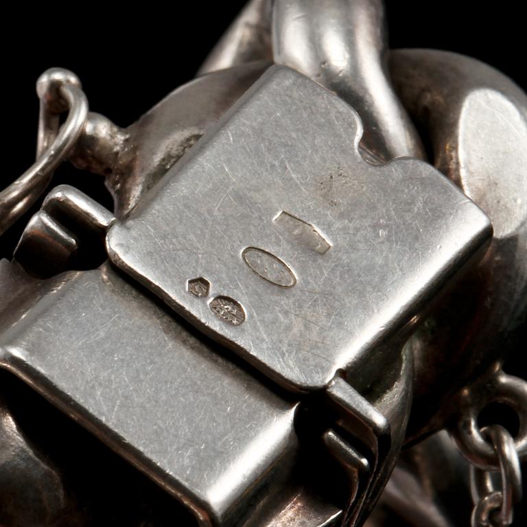 ARMLÄNK, silver, importstämplad, 1900-talets tredje kvartal. Vikt 47 g.