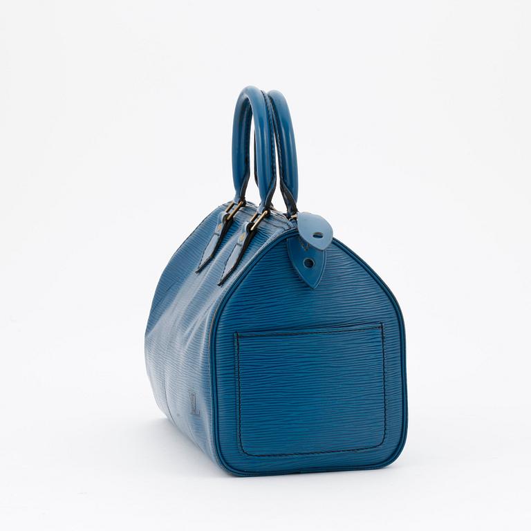 LOUIS VUITTON, a blue epi letaher "Speedy ".