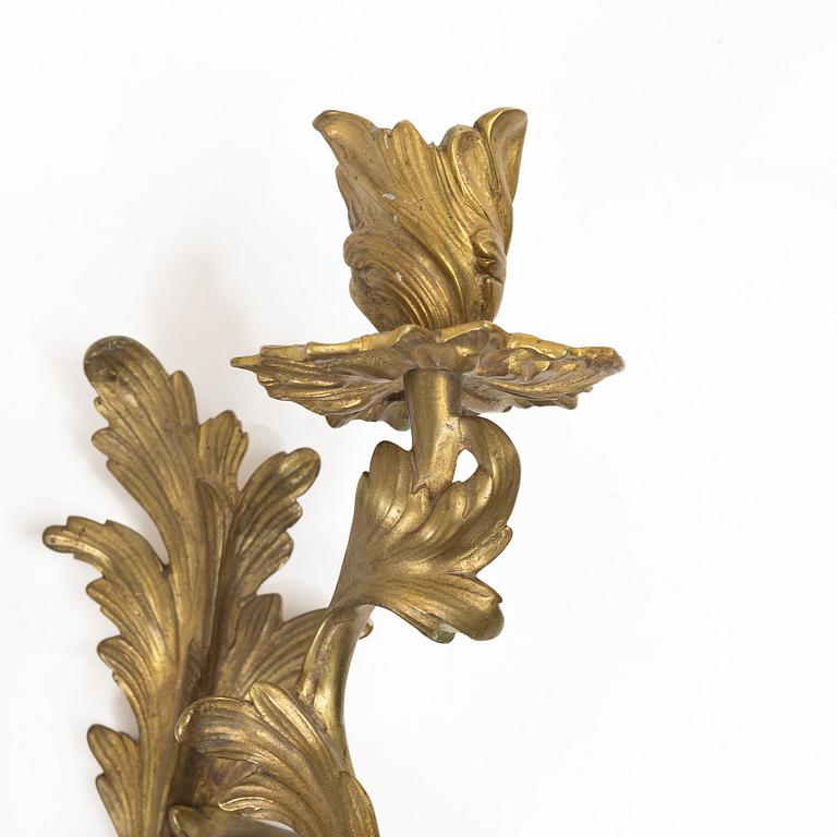 Wall sconces, a pair, Rococo style, early 20th century.