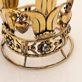 Brudkrona, förgylld silver, 1949.
