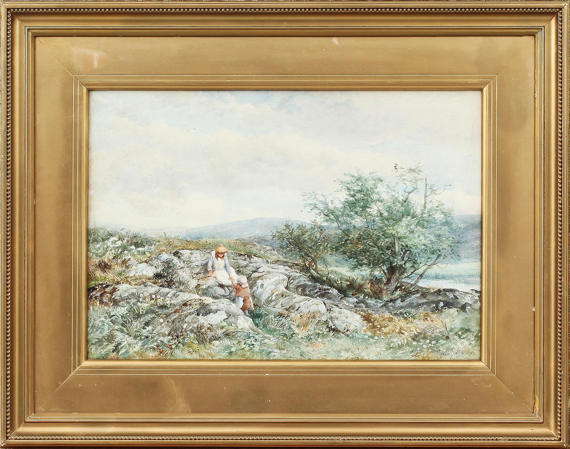 DAVID BATES, akvarell, sign. o dat. "1908".