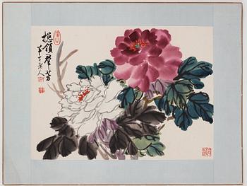 Two album-leaf, ink and colour on paper, after Chen Banding, 20th century.