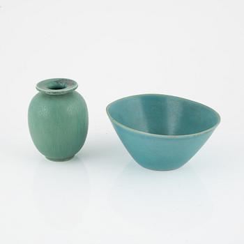 Carl-Harry Stålhane, a bowl and Gunnar Nylund, a vase, Rörstrand.