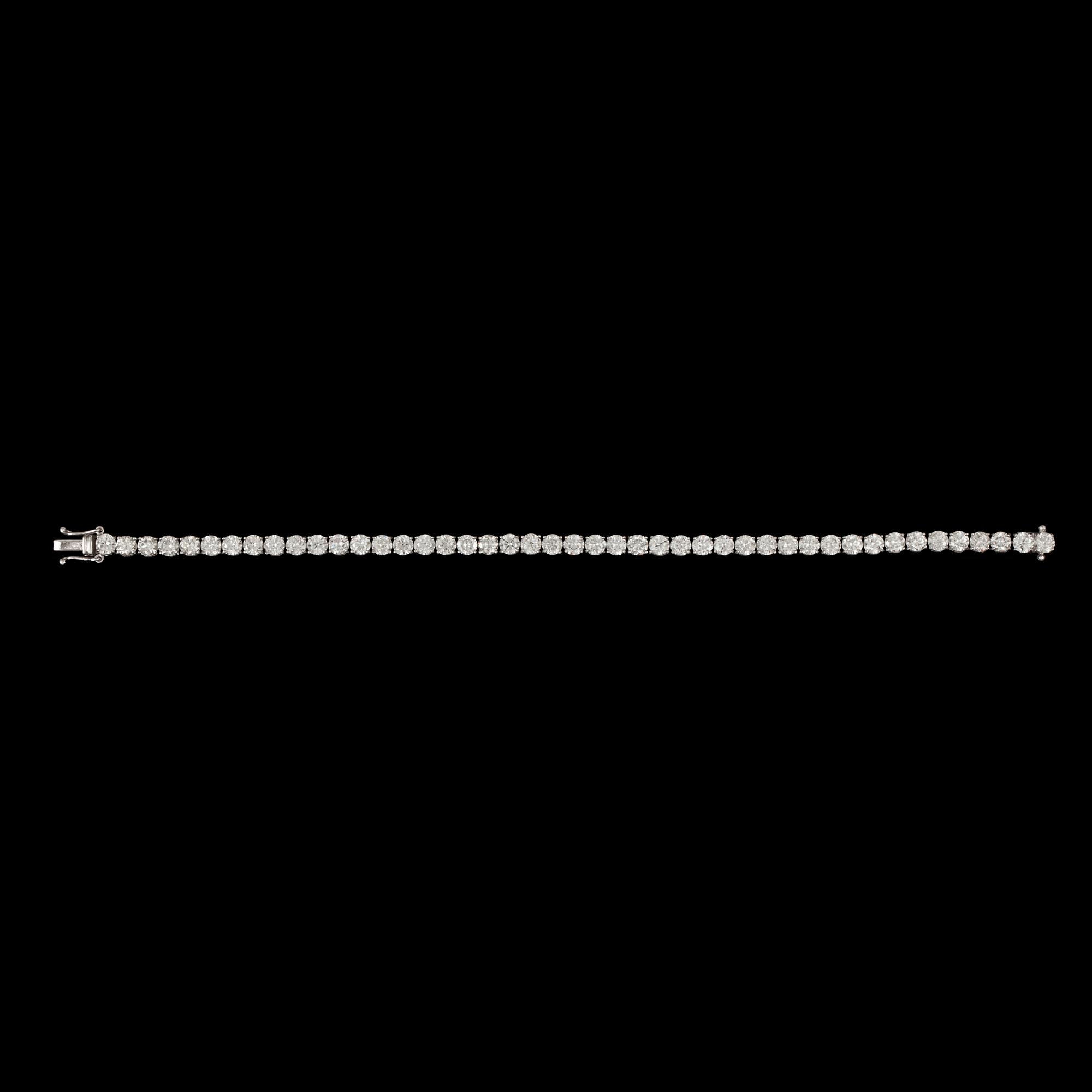 A brilliant-cut diamond bracelet, total carat weight 9.15 cts. Quality H/SI.
