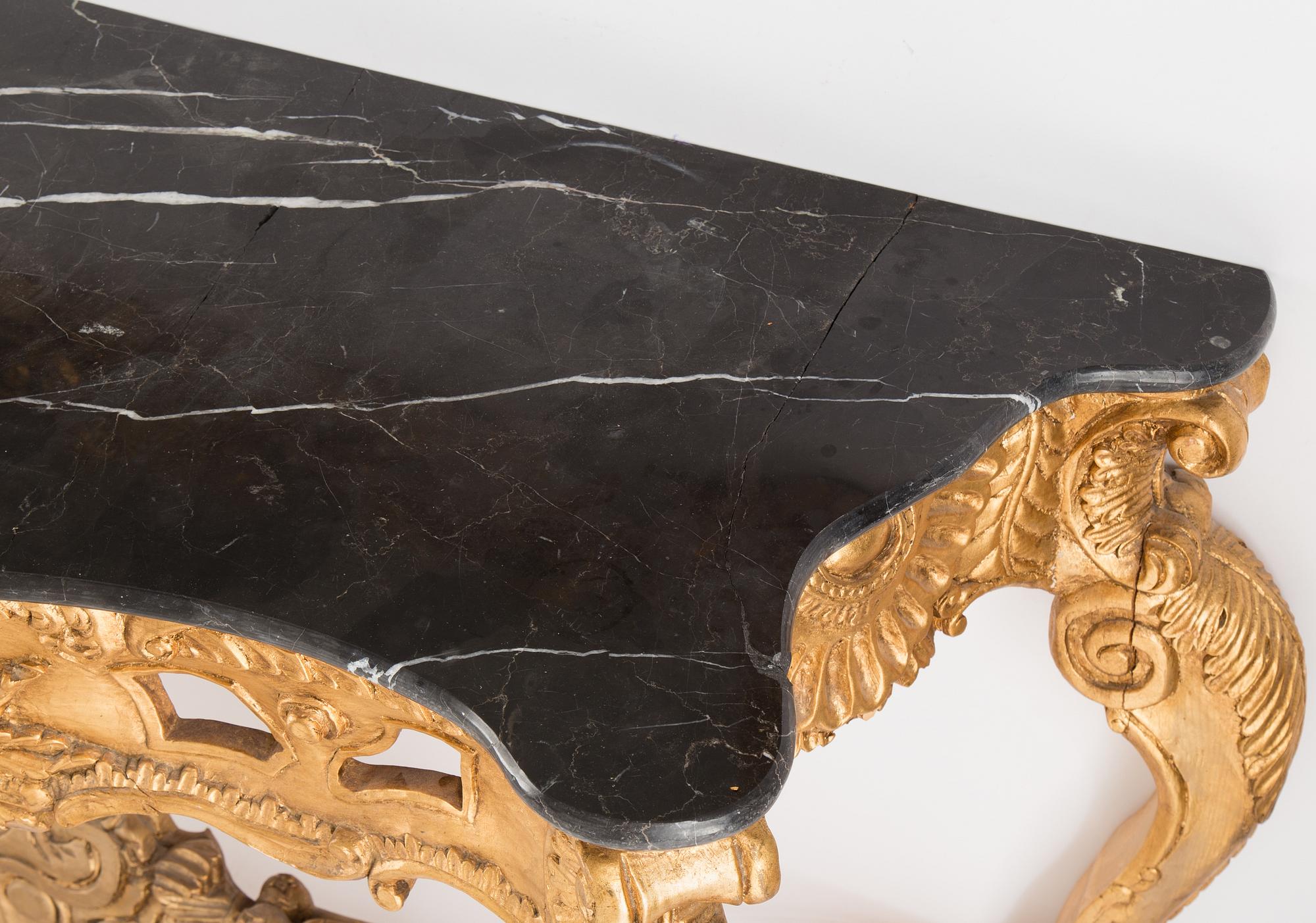 A later part of the 20th century mirror and consol table.