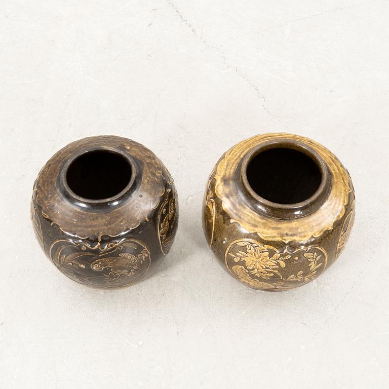 A set of two South east Asian Mrtaban urns 19th century or older.
