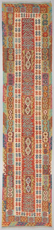 A RUNNER, Kilim, oriental, around 415 x 90 cm.