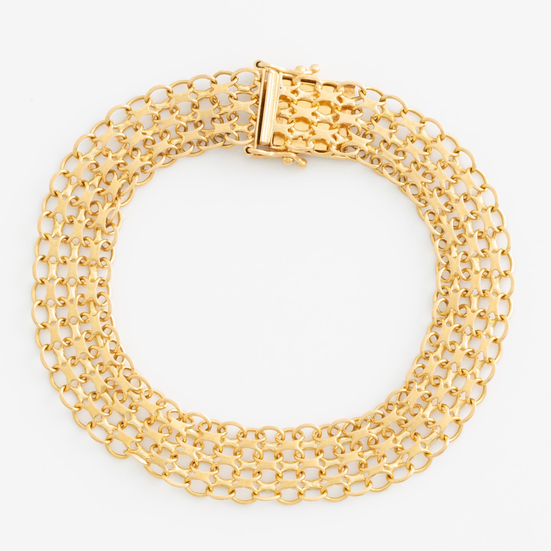 Armband, 18K guld, x-länk.