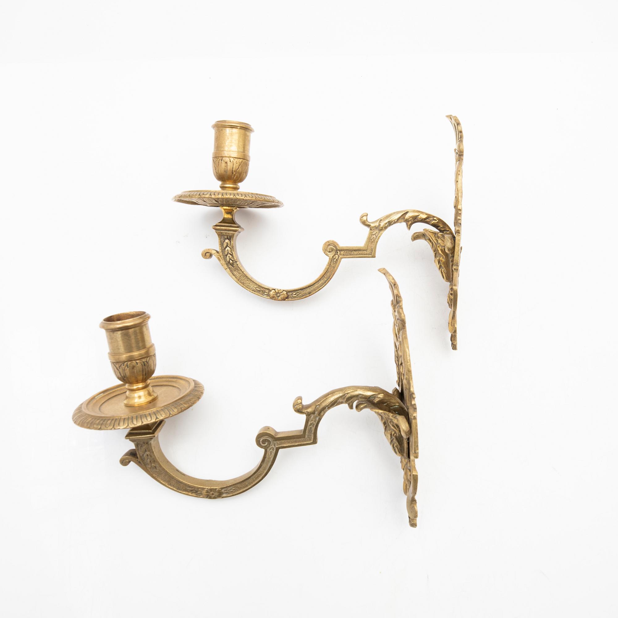 Wall sconces, a pair, bronze, Louis XV.