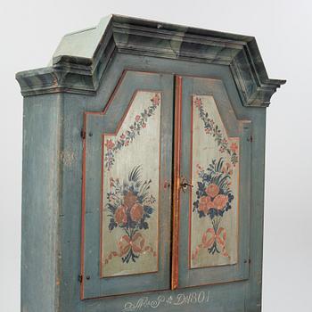 A painted Swedish cabinet from Jämtland, dated 1801.