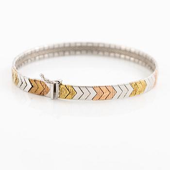 Bracelet in three colours, sterling silver.
