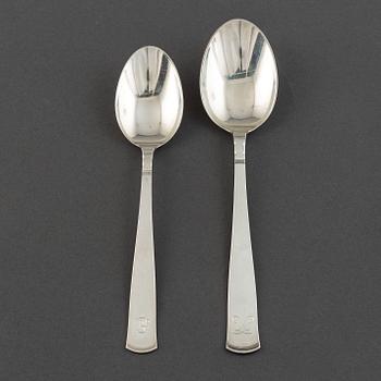 Jacob Ängman, a set of 12+6 silver spoons, GAB.