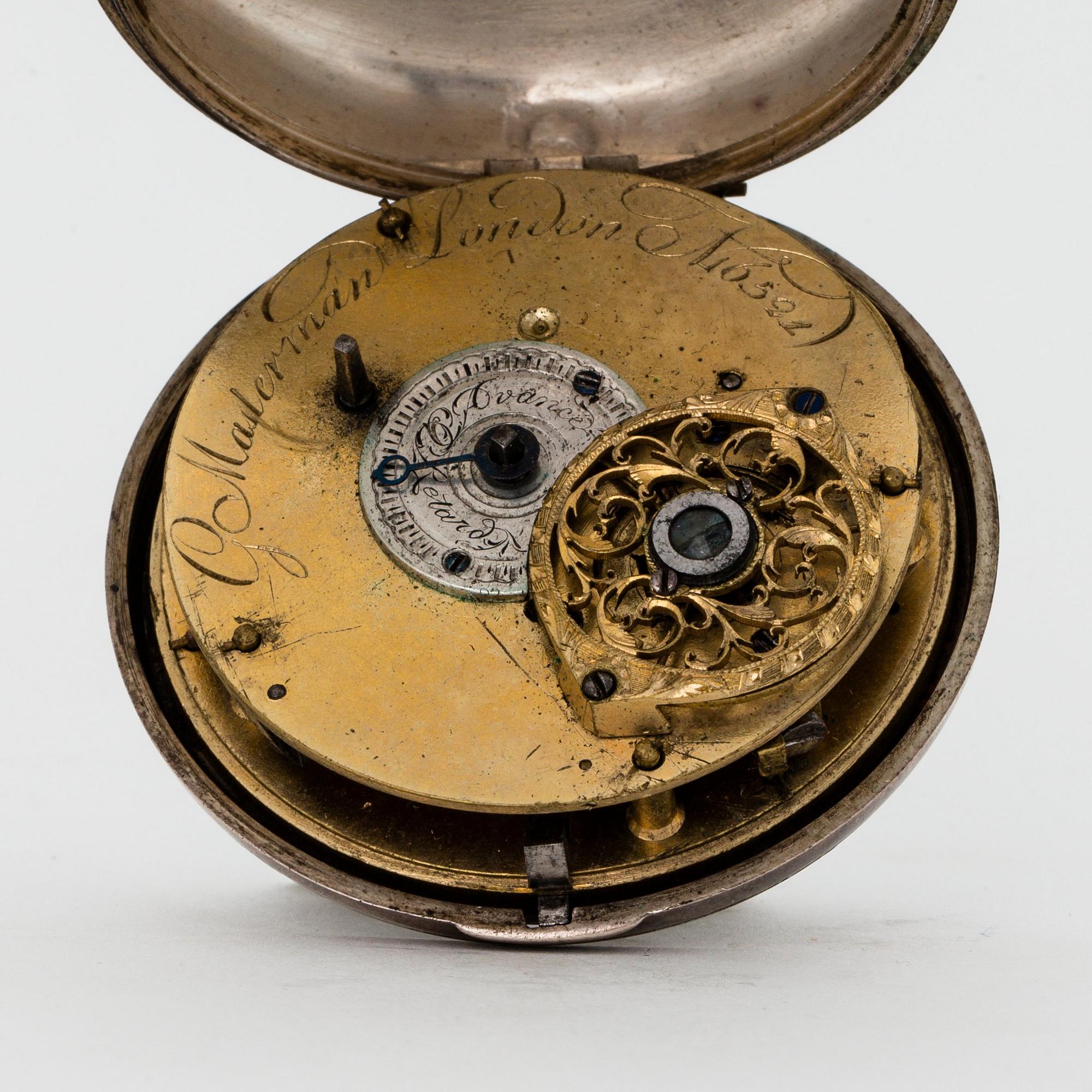 G Masterman, fickur silver, sent 1700-tal, London.