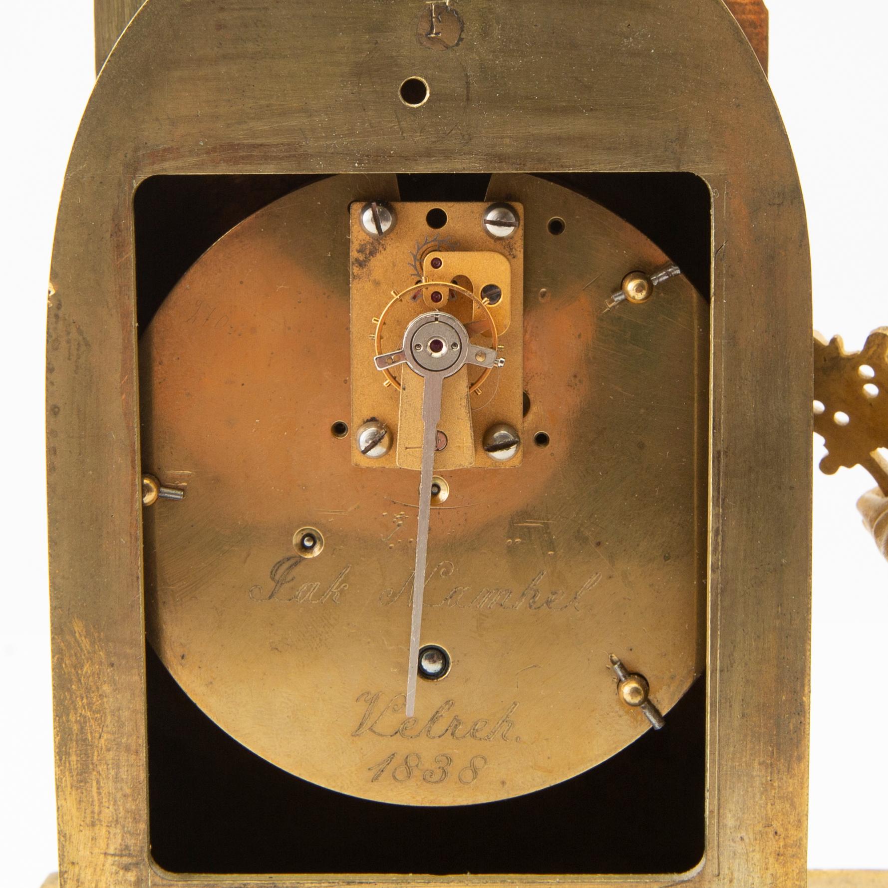 Bordspendyl Nygotik signerad och daterad i verket 1838.