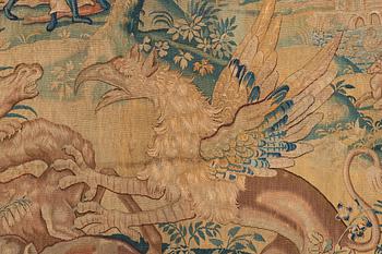 A Flemish 'Game park' tapestry, probably Audenarde, c. 331 x 177 cm, mid 16th century.
