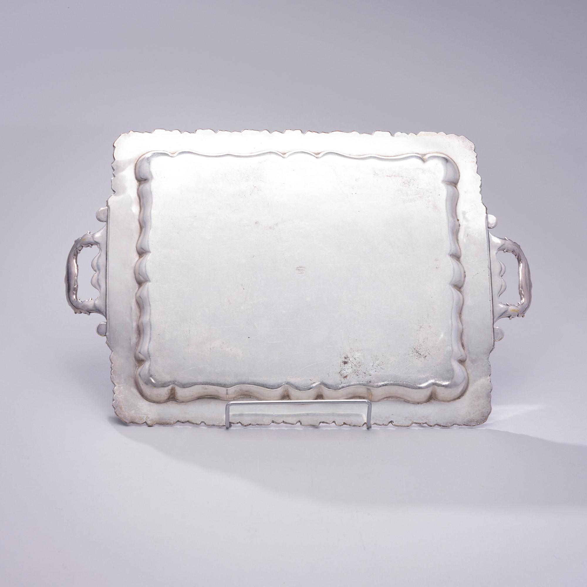 BRICKA, försilvrad koppar, Warszawa Norblin & Co, Polen sekelskiftet 1800/1900.