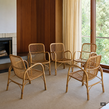 A set of six armchairs, mid/second half of the 20th century.
